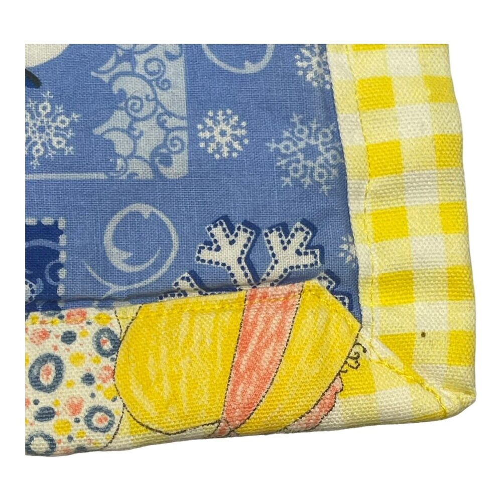 Baby Quilt Snowmen Penguins Holly Hobbie Cat Print Gender Neutral 24" by 26" - Picture 6 of 6